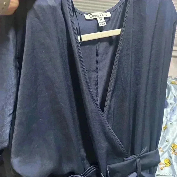 Dress Day Brand Blue Size Medium Woman's Wide Leg Pantsuit Soft Comfortable - Picture 11 of 15